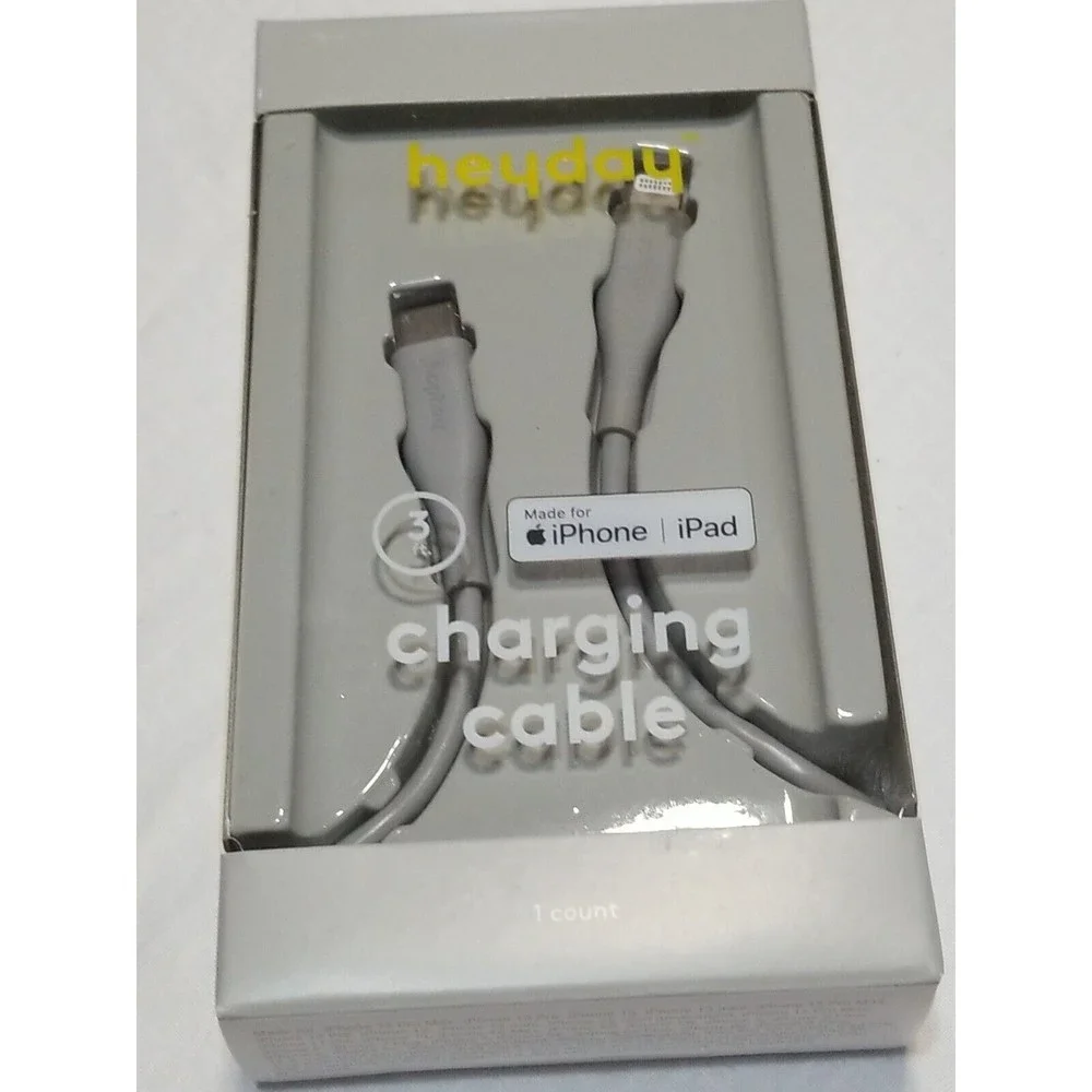 Heyday 3' Apple LGTNG Cable USB C Gray Lot of 2